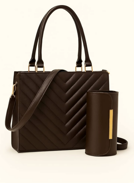Quilted Tote 2pcs Premium Set